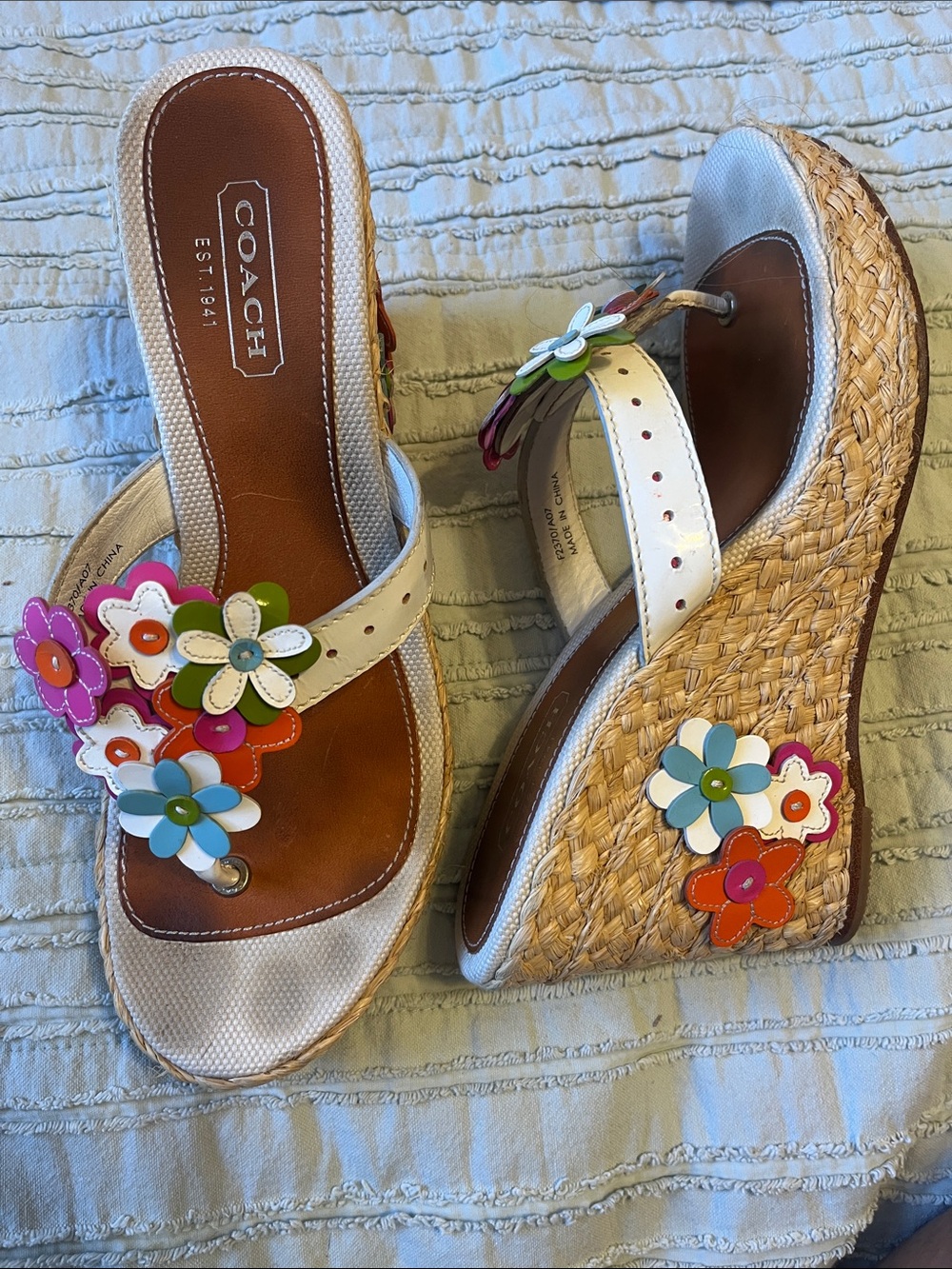 Coach Jesica flower wedges sandles heels Y2K